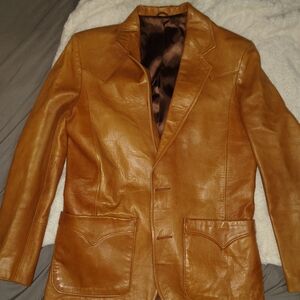 PIONEER Tan Leather Sport Coat